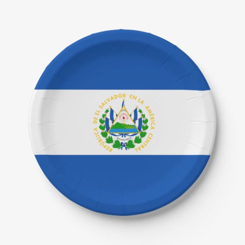 El Salvador flag Paper Plate