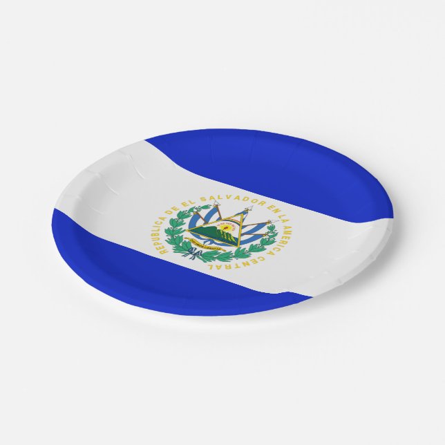 El Salvador flag Paper Plates (Angled)