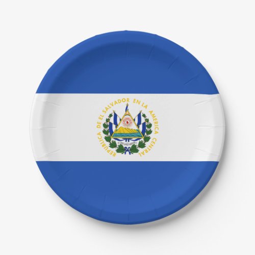 El Salvador Flag Paper Plates