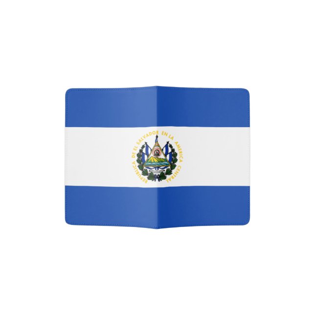 El Salvador Flag Passport Holder (Opened)