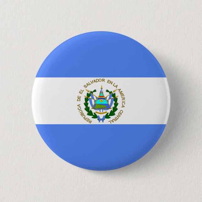 El Salvador Flag Pinback Button (Front)