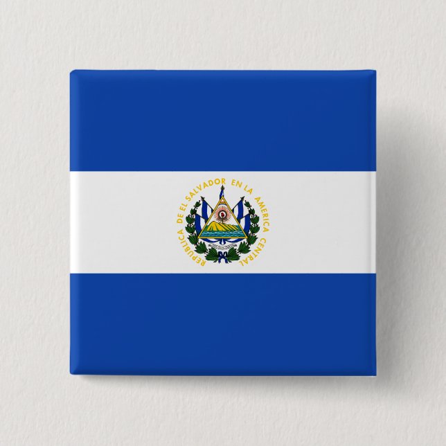 El Salvador Flag Pinback Button (Front)