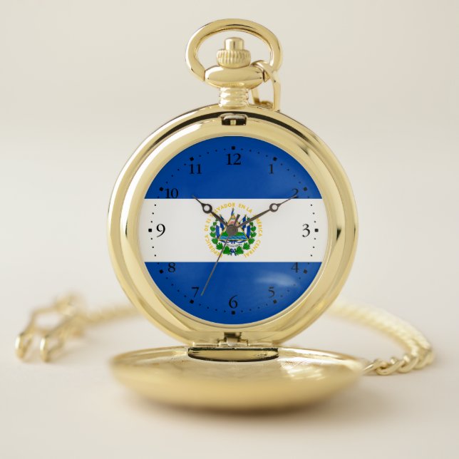 El Salvador Flag Pocket Watch (Inside)