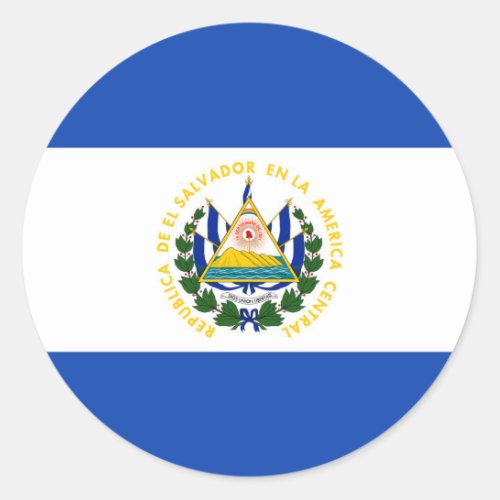 El Salvador Flag Round Sticker