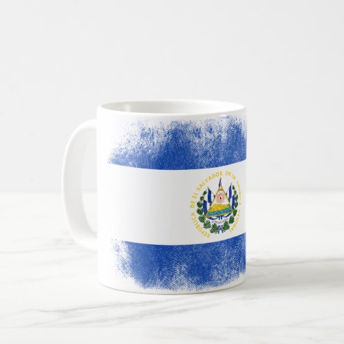 El Salvador Flag Souvenir _ Distressed Salvadoran Coffee Mug