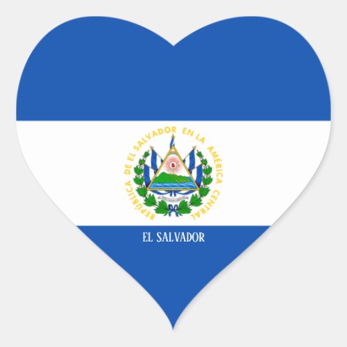El Salvador Flag Splendid Patriotic Heart Sticker