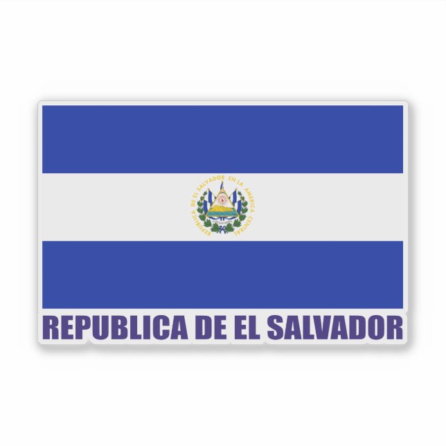 El Salvador Flag Sticker (Front)