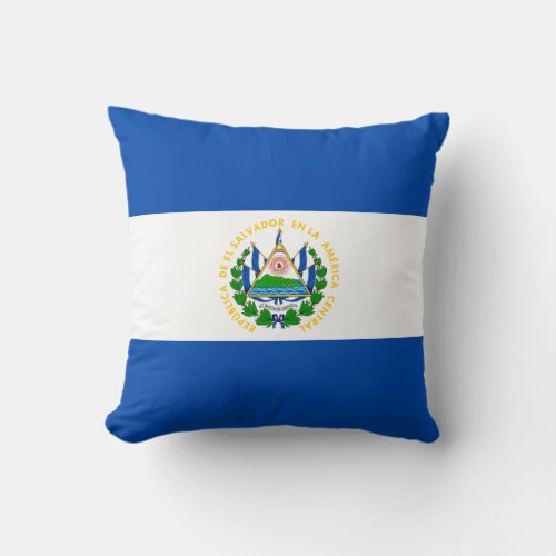 El Salvador Flag Throw Pillow