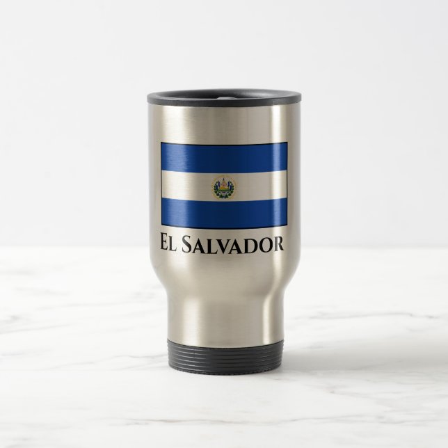 El Salvador Flag Travel Mug (Center)