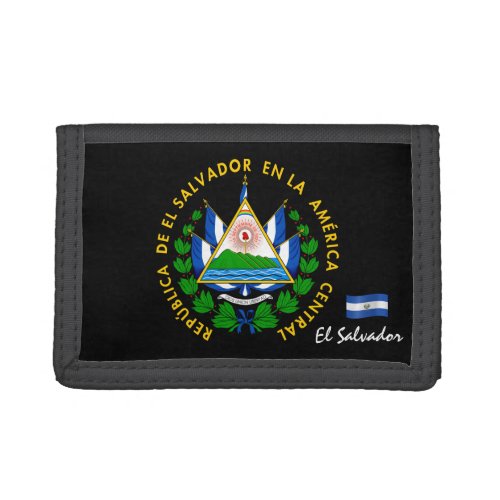 El Salvador flag wallet emblem Salvador fashion Trifold Wallet