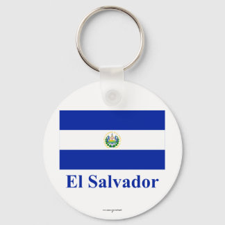 El Salvador Flag with Name Keychain