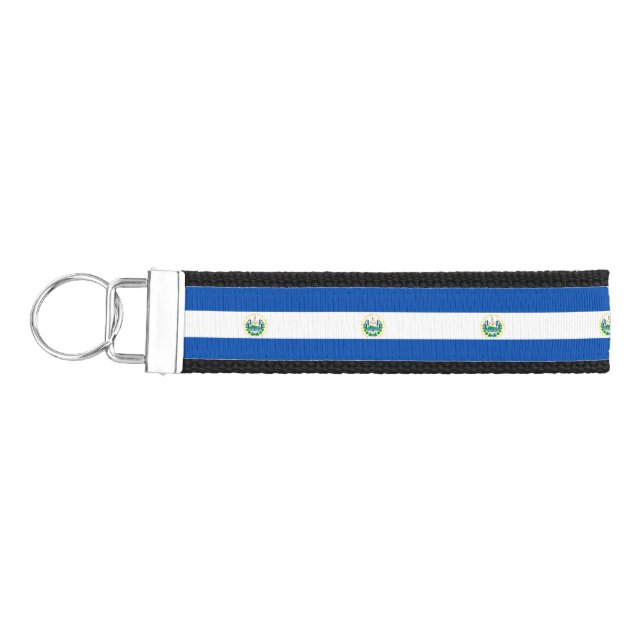 El Salvador flag Wrist Keychain  (Keys on Left)