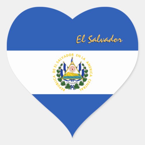 El Salvador Heart Sticker Patriotic Salvador Flag Heart Sticker