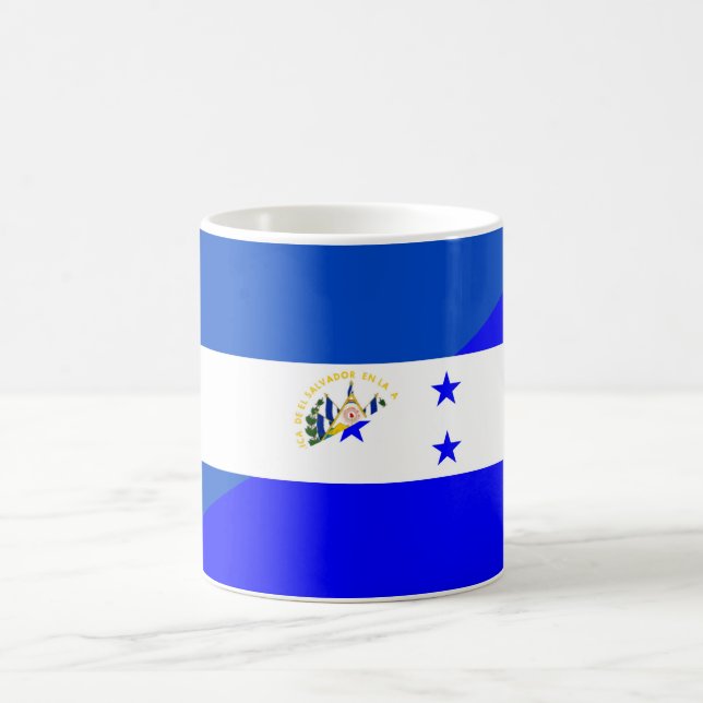 el salvador honduras half flag country symbol coffee mug (Center)