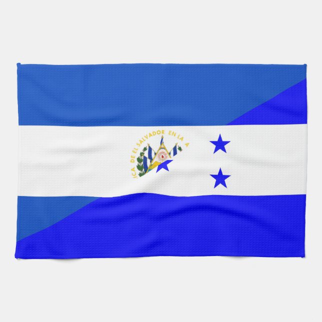 el salvador honduras half flag country symbol towel (Horizontal)