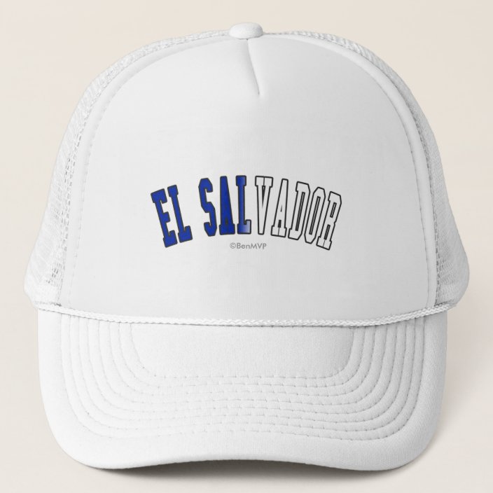 El Salvador in National Flag Colors Mesh Hat