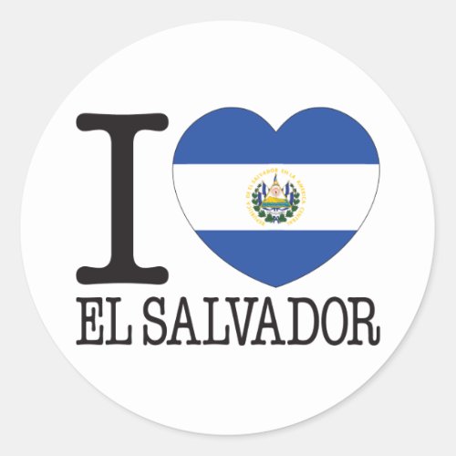 El Salvador Love v2 Classic Round Sticker