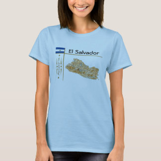 El Salvador Map + Flag + Title T-Shirt