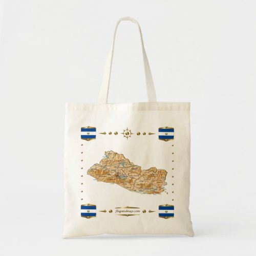 El Salvador Map  Flags Bag