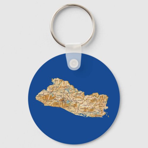 El Salvador Map Keychain