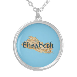 El Salvador Map + Name Necklace