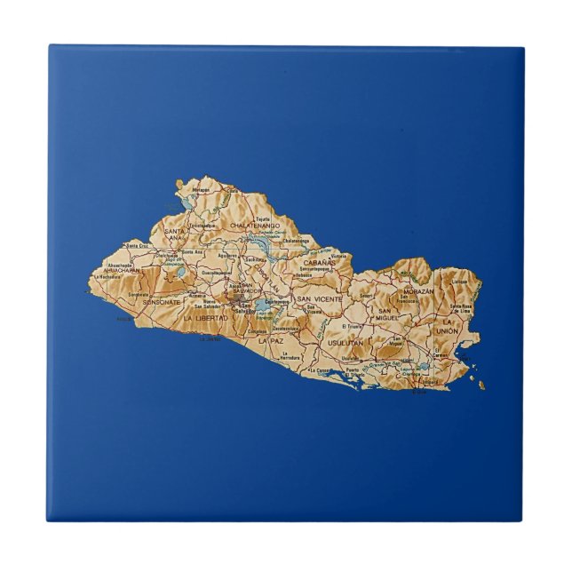El Salvador Map Tile (Front)