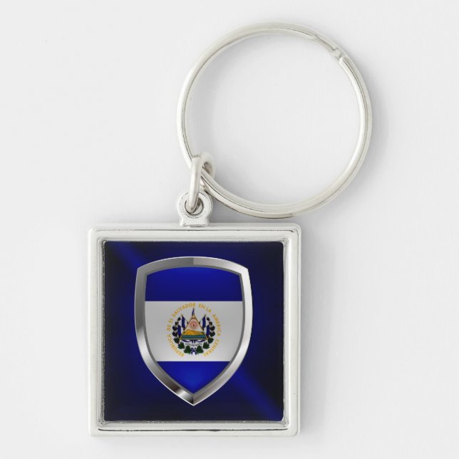El Salvador Mettalic Emblem Keychain (Front)