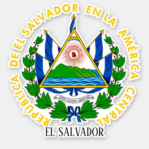 El Salvador National Coat Of Arms Patriotic Sticker