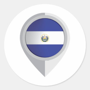 El Salvador Pin Location Flag Classic Round Sticker