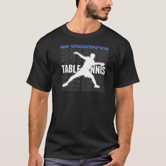 El Salvador Ping Pong Salvadorean Table Tennis T-Shirt (Front)