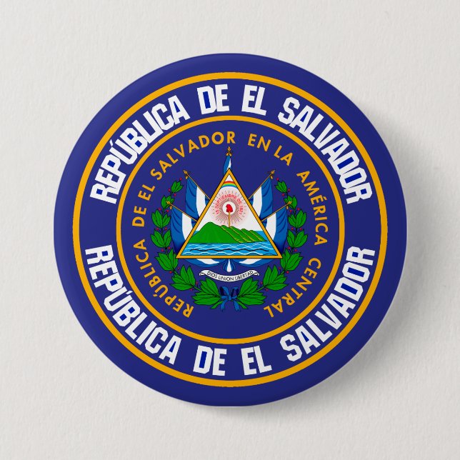 El Salvador Round Emblem Button (Front)