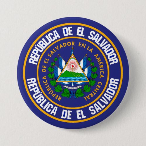 El Salvador Round Emblem Button