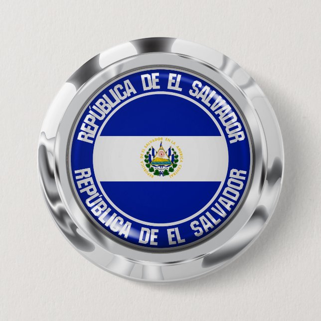 El Salvador Round Emblem Button (Front)