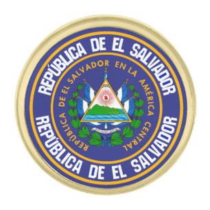 El Salvador Round Emblem Gold Finish Lapel Pin