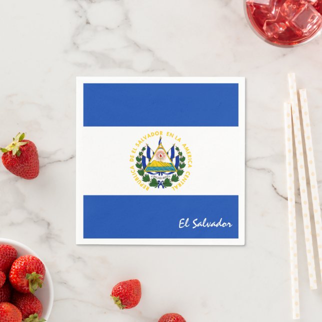El Salvador & Salvador Flag party fashion /sports Napkins (Insitu)