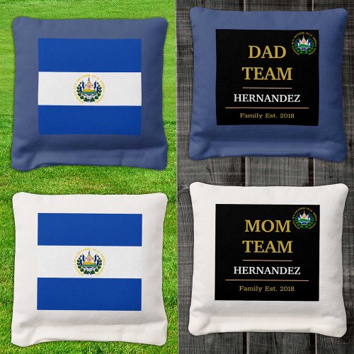 El Salvador  Salvador Flag personalized  Family Cornhole Bags