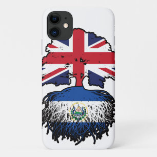 El Salvador Salvadoran British UK Tree Roots Flag iPhone 11 Case