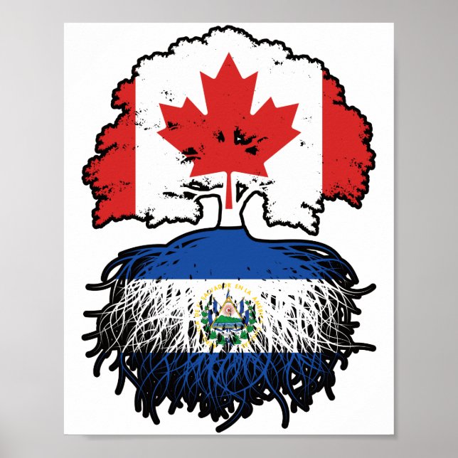 El Salvador Salvadoran Canadian Canada Tree Roots Poster (Front)