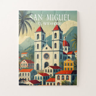 El Salvador | San Miguel Travel Vintage Retro Jigsaw Puzzle