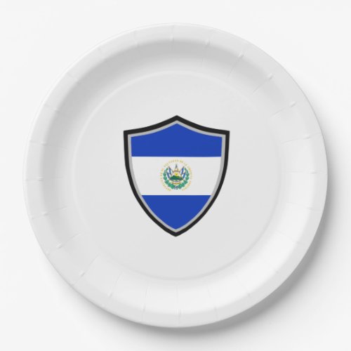 El Salvador shield flag paper plate