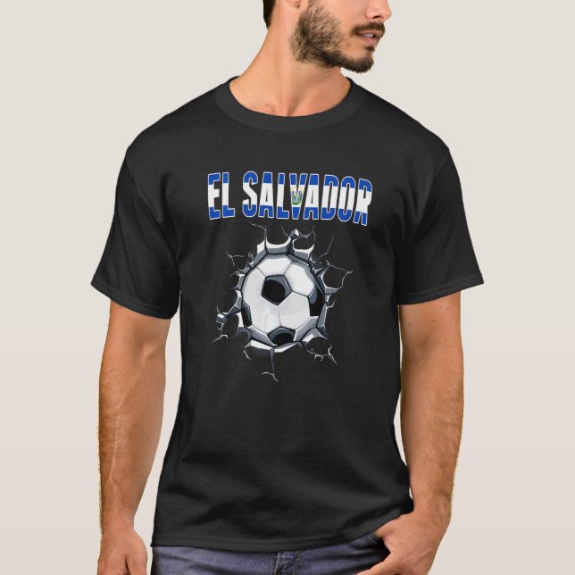 El Salvador Soccer Fans Salvadorean Football In Cr T-Shirt (Front)