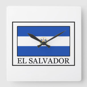 El Salvador Square Wall Clock