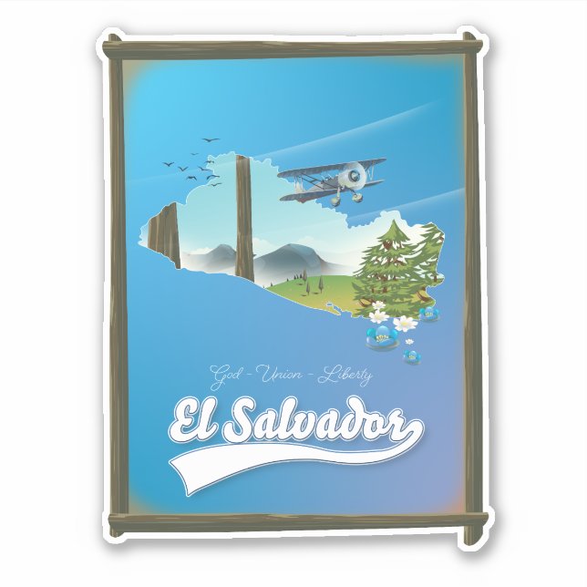 El Salvador Travel map Sticker (Front)