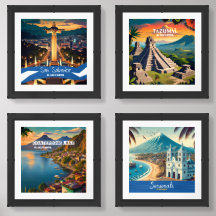 El Salvador Travel Vintage Retro Poster