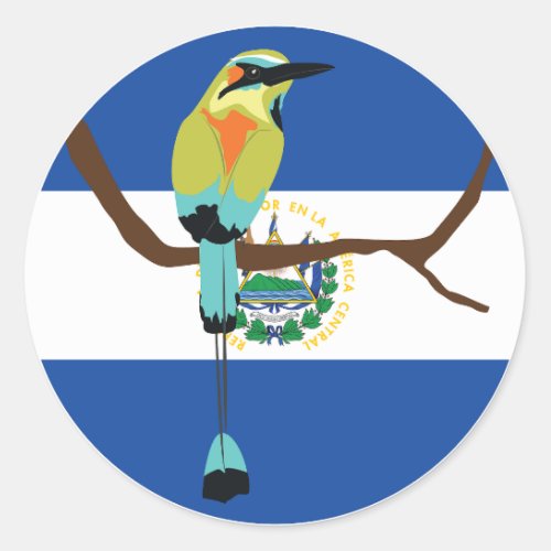 El Salvador Turquoise_browed motmot Torogoz Classic Round Sticker