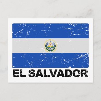 El Salvador Vintage Flag Postcard by allworldtees at Zazzle