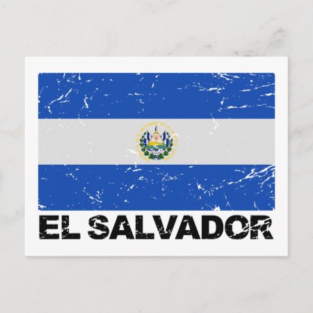 El Salvador Vintage Flag Postcard