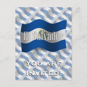 El Salvador Waving Flag Invitation by representshop at Zazzle