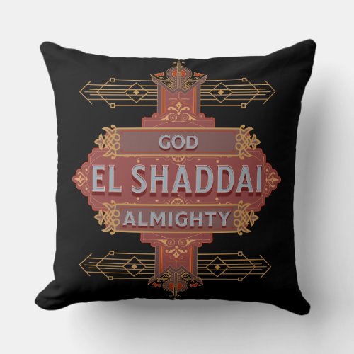 El Shaddai Almighty God Golden Bows  Throw Pillow