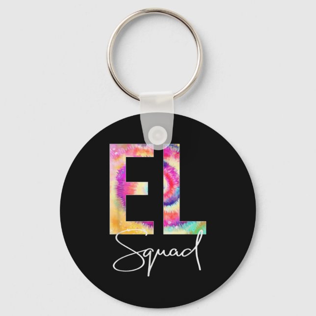 El Squad Tie Dye Back To School Women Appreciation Keychain (Front)